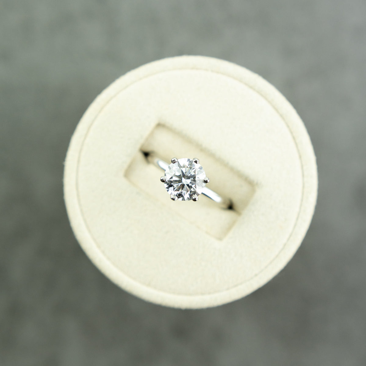 Platinum round brilliant cut D colour 2.01ct lab diamond 6 claw solitaire ring at RR Jewellers UK