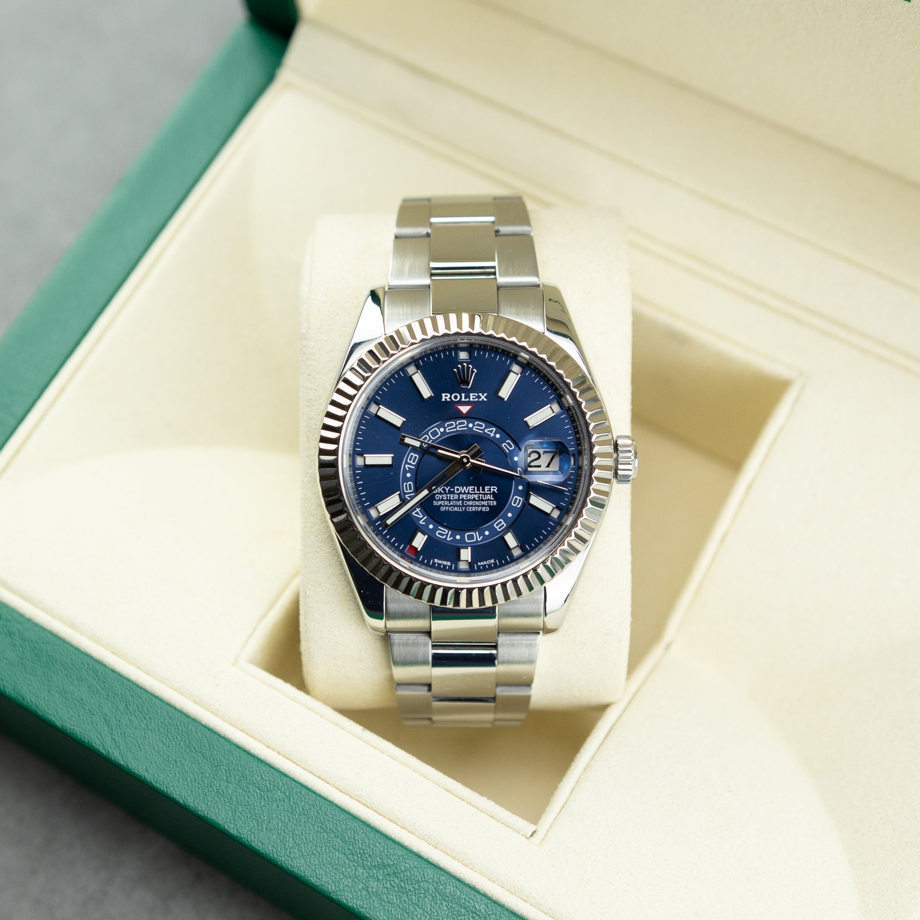 2017 Rolex Sky-Dweller Oystersteel & White Gold, Fluted bezel 42mm, 336934 at RR Jewellers Yarm UK