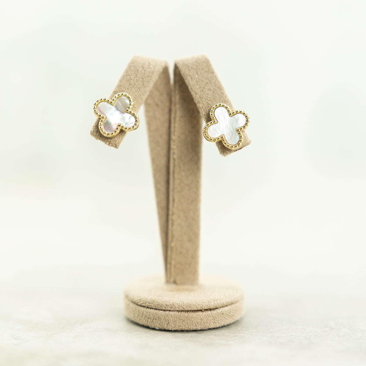 Designer Inspired 9ct Large Yellow Gold Mother of Pearl Petal Earrings