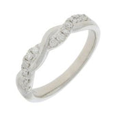 9ct white gold diamond set twisted band ring