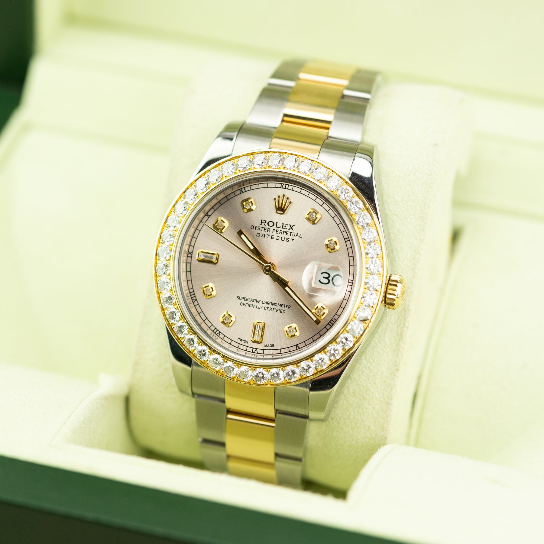 2014 Rolex DATEJUST 41 Oystersteel & Yellow Gold 116333 Diamond Bezel at RR Jewellers Yarm UK