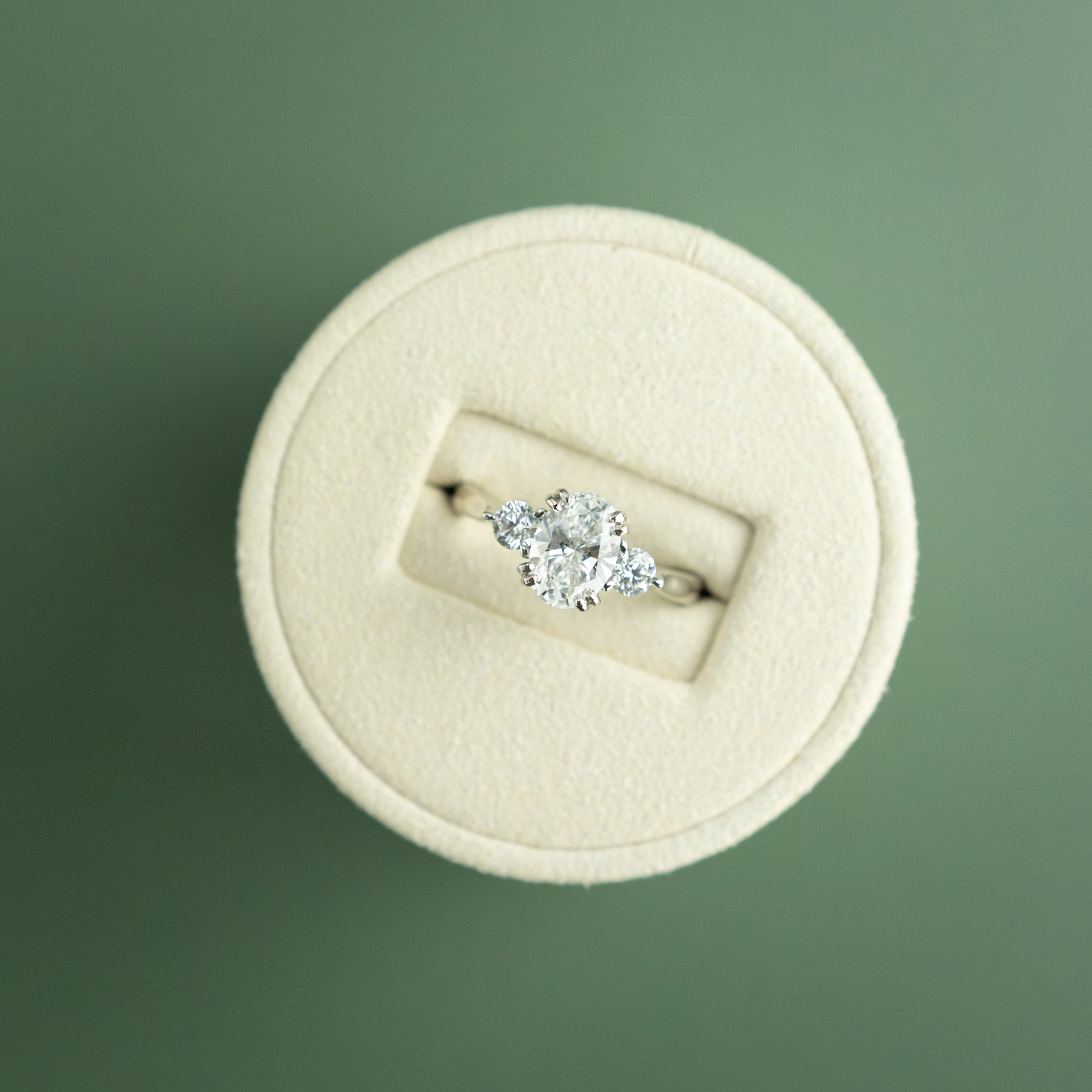 Platinum 1.25ct Oval Diamond Ring with 0.36ct Accents at RR Jewellers Yarm UK