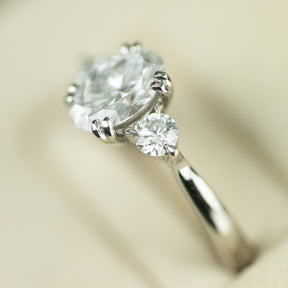 Platinum 1.25ct Oval Diamond Ring with 0.36ct Accents