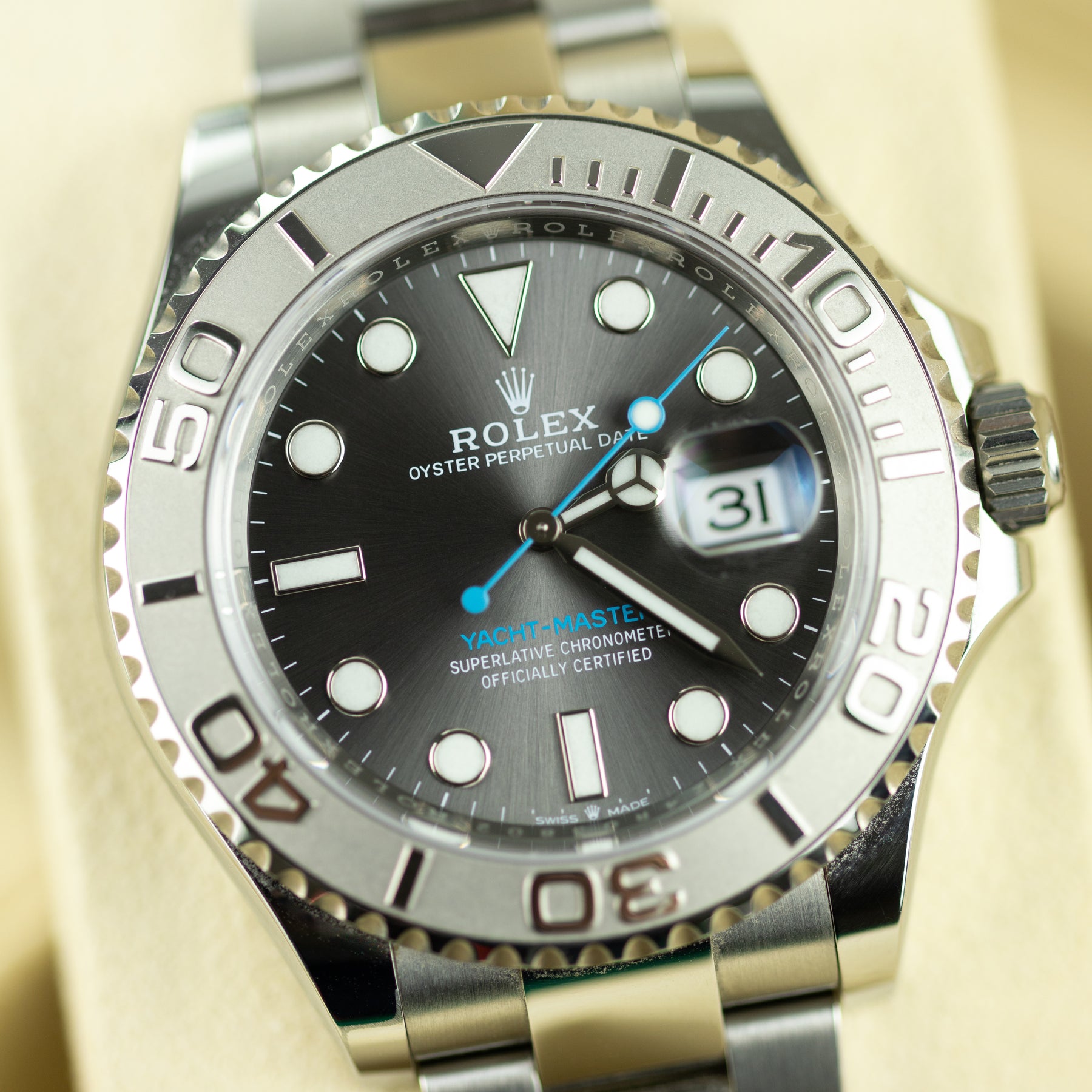 2023 Rolex YACHT-MASTER Oystersteel & Platinum, Slate Dial, 40mm 126622 at RR Jewellers Yarm