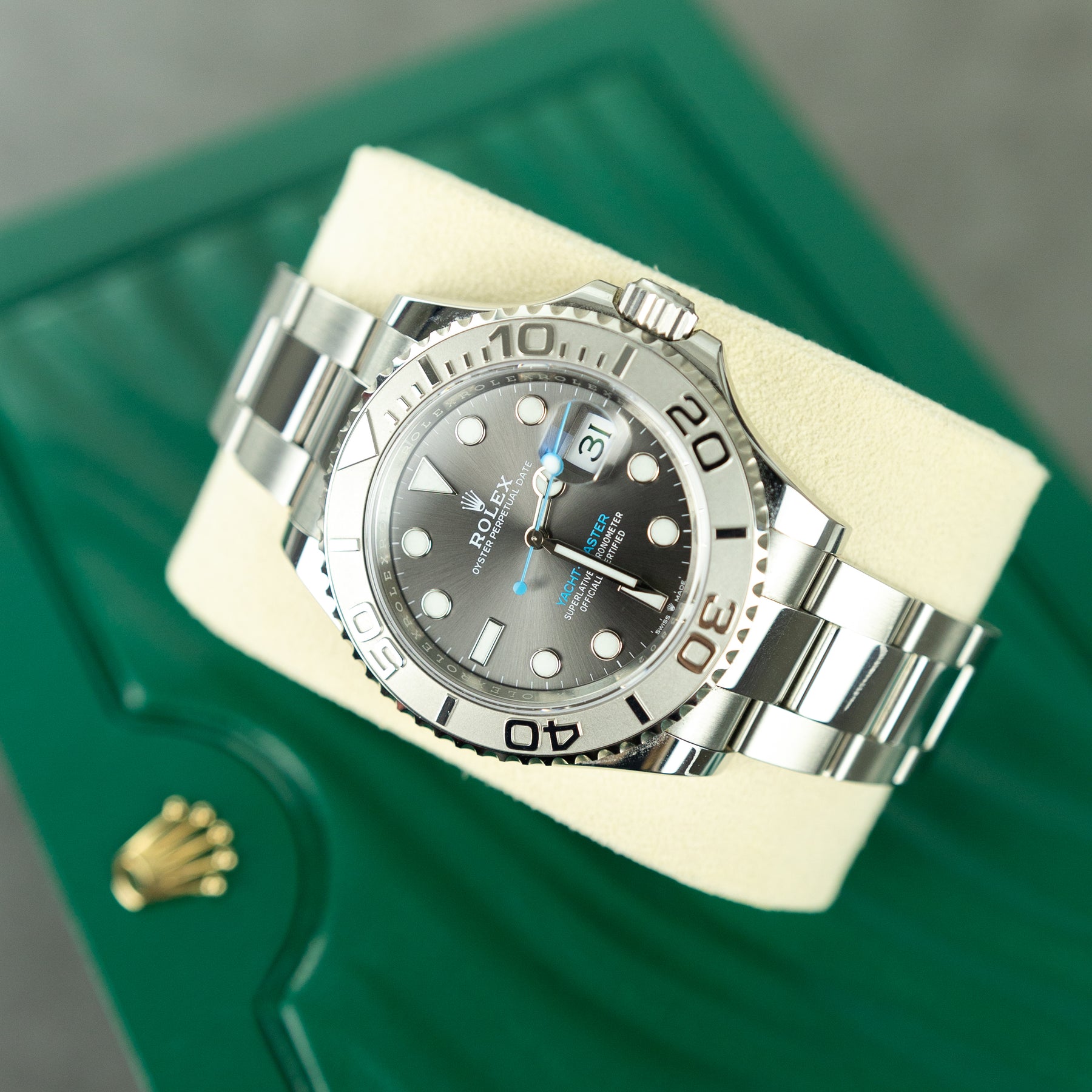 2023 Rolex YACHT-MASTER Oystersteel & Platinum, Slate Dial, 40mm 126622 at RR Jewellers Yarm