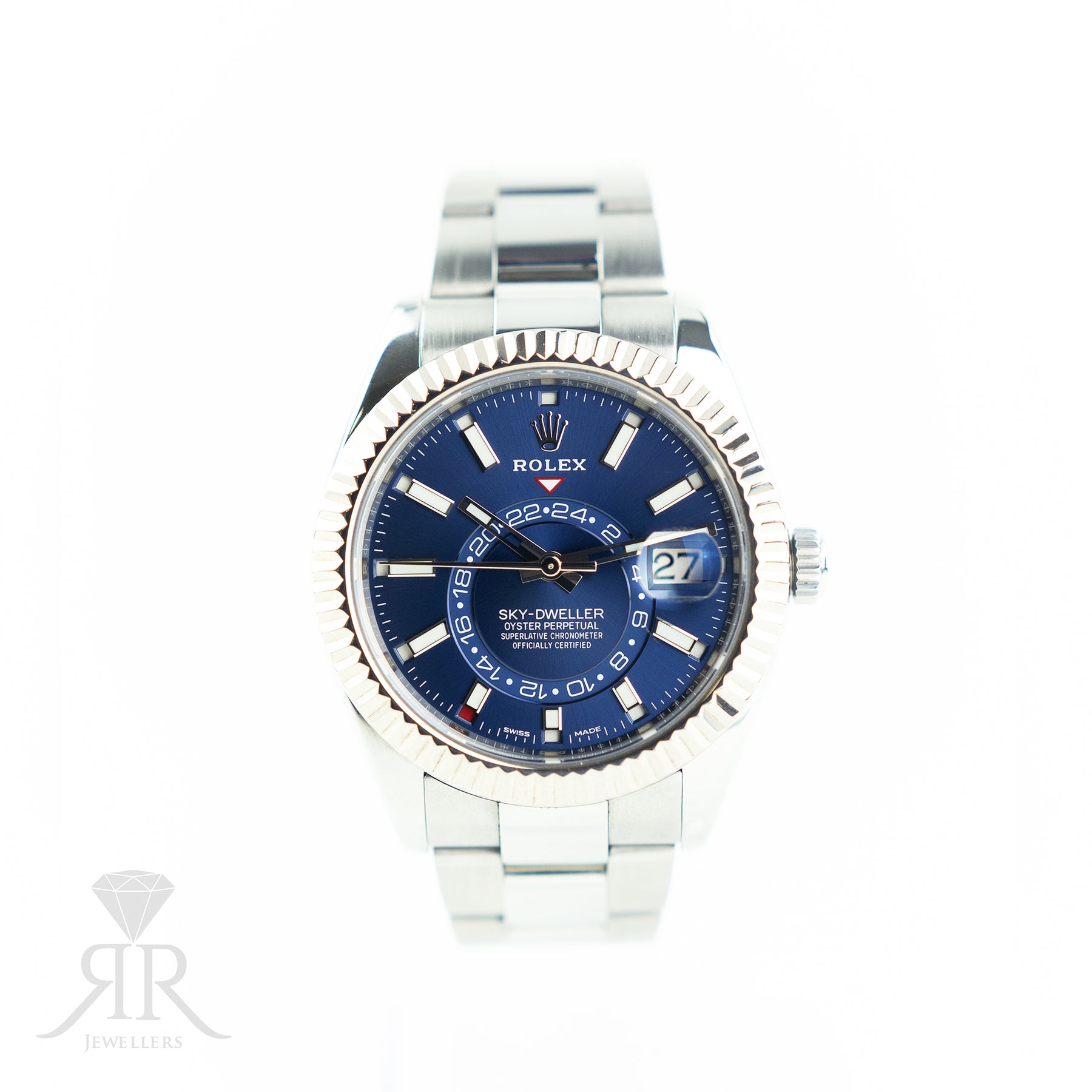 2017 Rolex Sky-Dweller Oystersteel & White Gold, Fluted bezel 42mm, 336934 at RR Jewellers Yarm UK