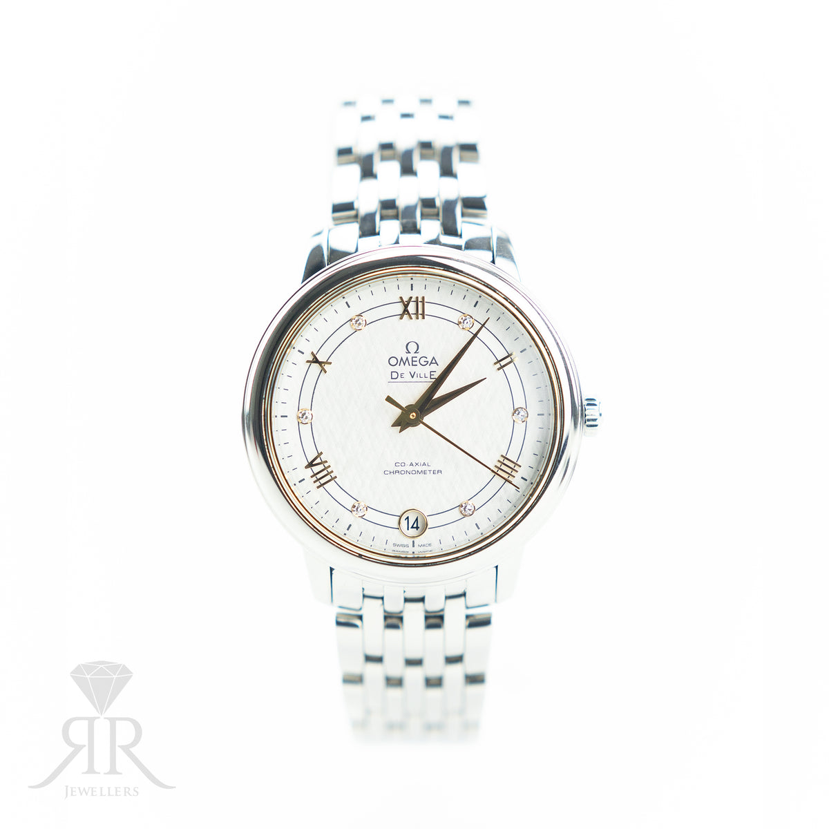 Omega De Ville Prestige Co-Axial Chronometer Diamond Markers 32.7mm Ladies Watch