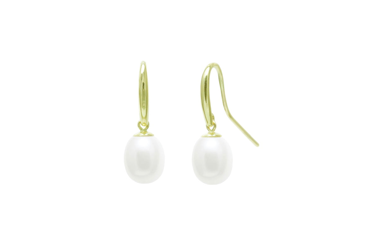 9ct yellow gold teardrop Pearl earring